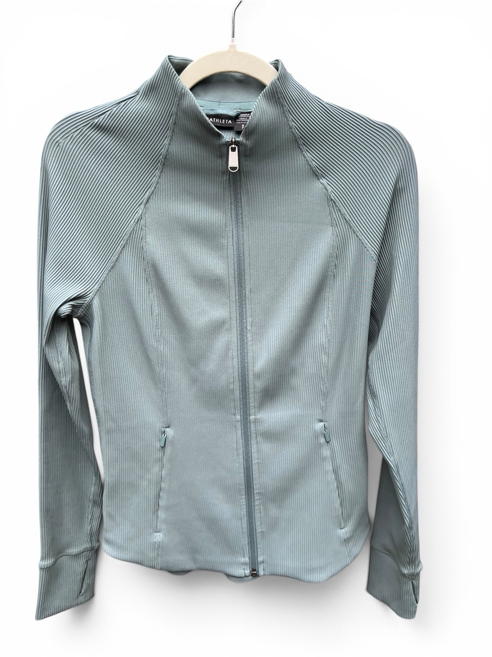 Athleta Salutation Ribbed Athletic Jacket Size S Sage Green